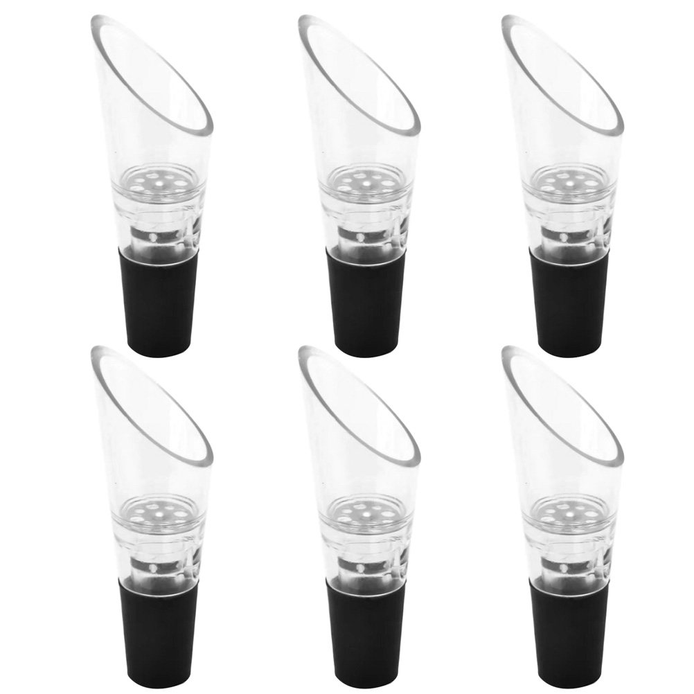 Wine Aerator Pour - 6個入りクリエイティブなワイン・リキュール用ポアラー、液だれ防止ボトルスパウトエアレーター、バー・パーティー・レストラン・バーテンダーアクセサリー、インスタントポアラー