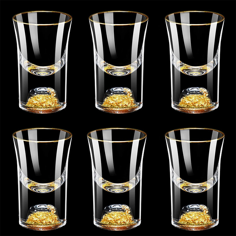 Wine Beer Bar - HeY LiLac 6個入りショットグラス 15ML 金箔カラー スピリッツカップ