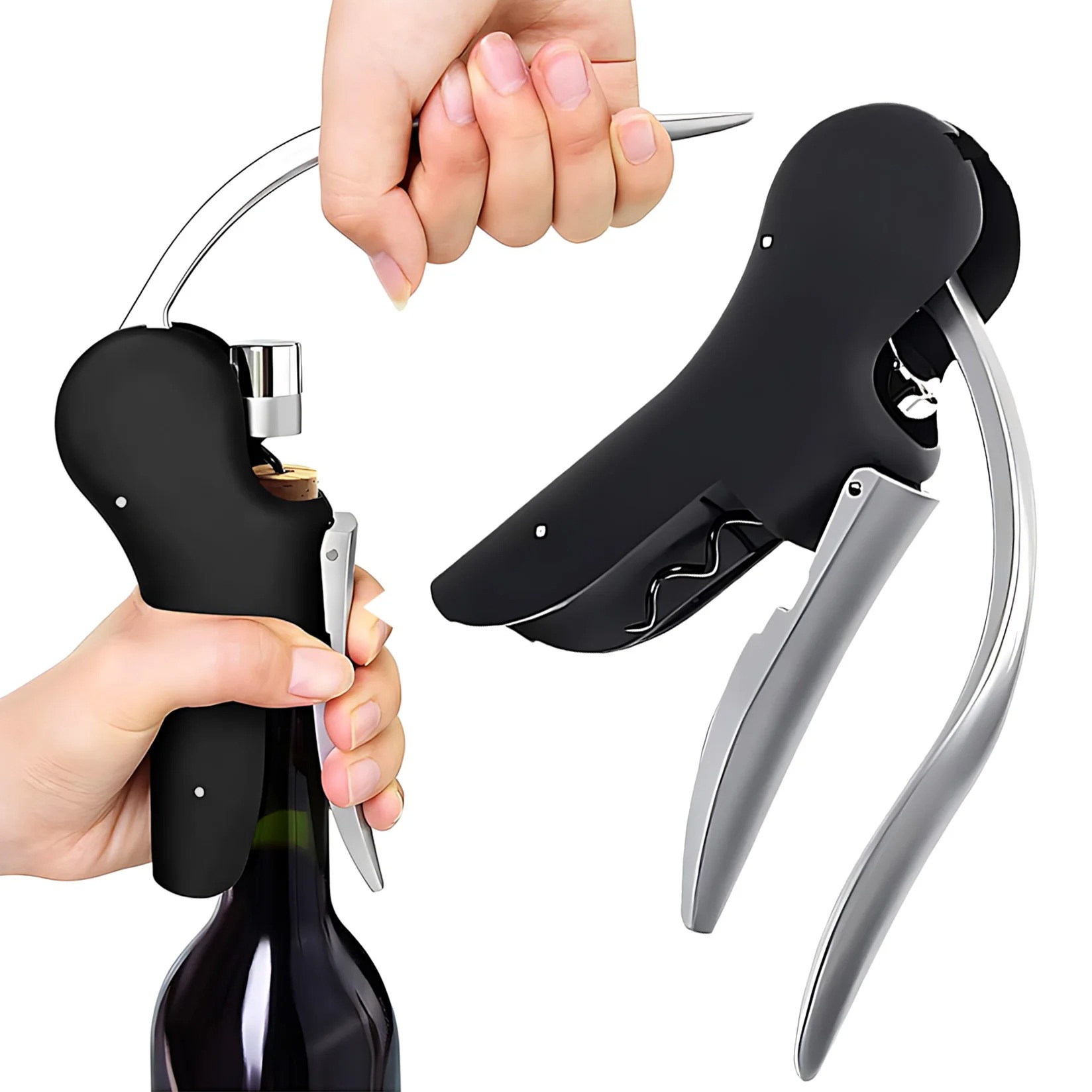 Cork Screw Lever - 便利なボトルオープナー ワインツールセット ホイルカッター バーレバー コルク抜き コルクドリルリフターキット