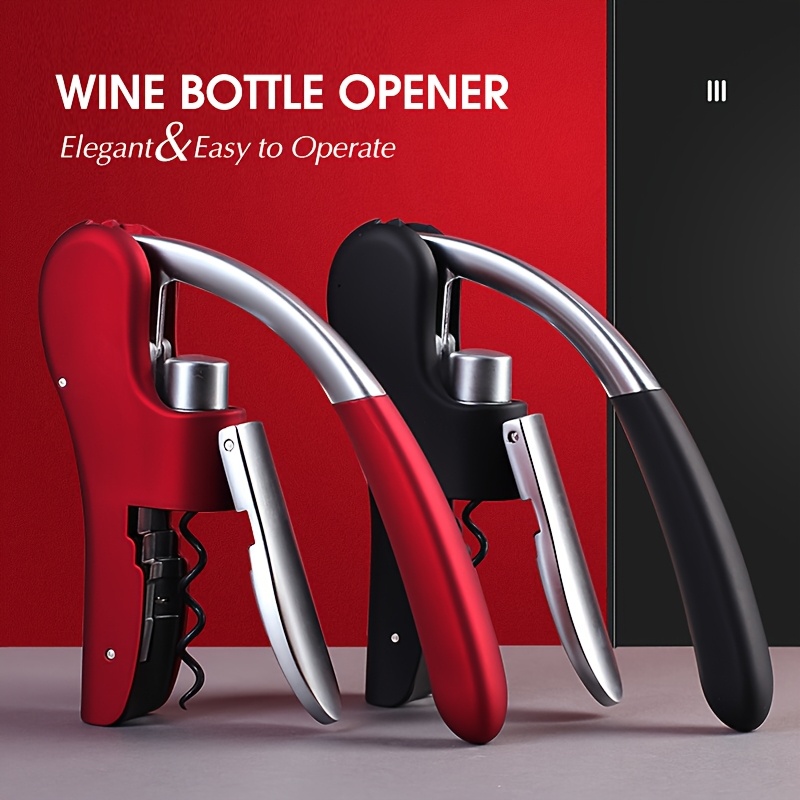 Cork Screw Lever - レバープレスワインオープナーキット | 家庭/レストラン用の3-in-1耐久性のあるコークスクリューセット | 楽な栓抜きツール (1