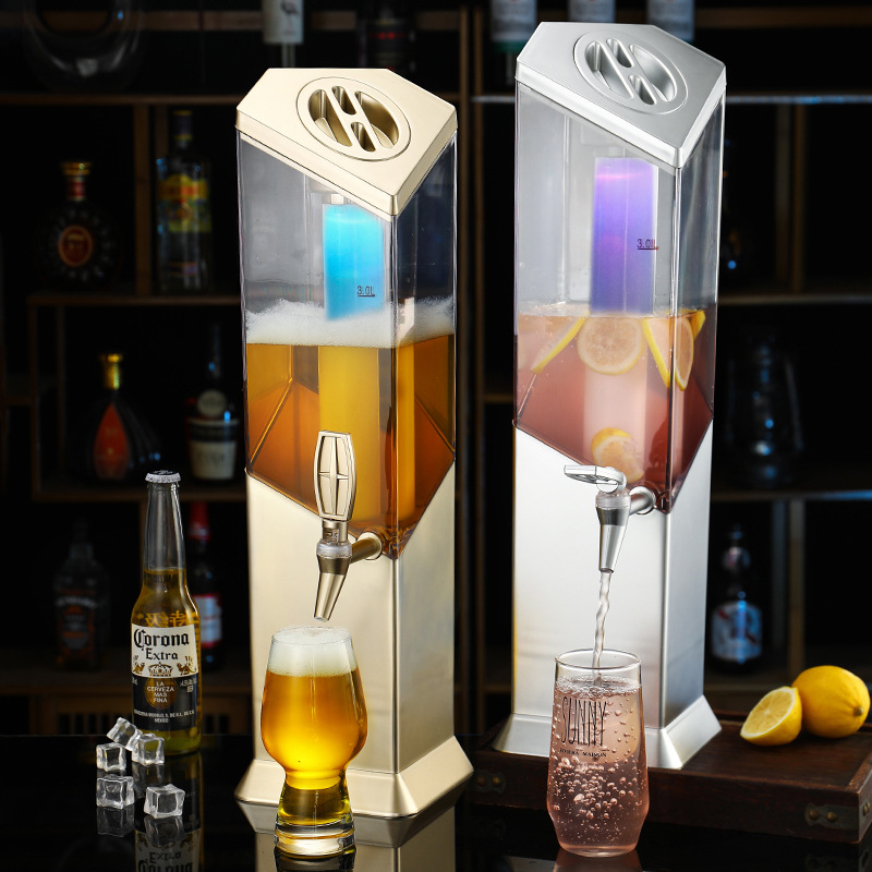 Wine Draft Beer - ワインキャノンバー特製ビール樽（蛇口付き）ジューサーコークスバケツ ネット有名ドラフトビール容器 光るワインキャノン