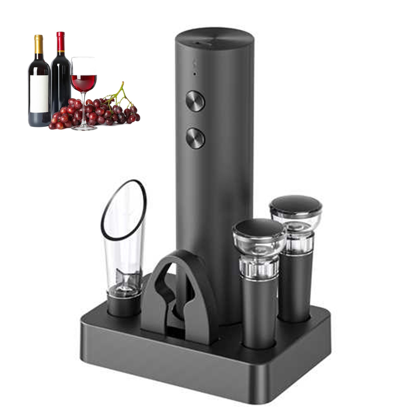 Wine Beer Opener - 電動ワインオープナーセット新入荷 自動赤ワインコルク抜き 充電式ワインオープナー ワインツール ベース付き