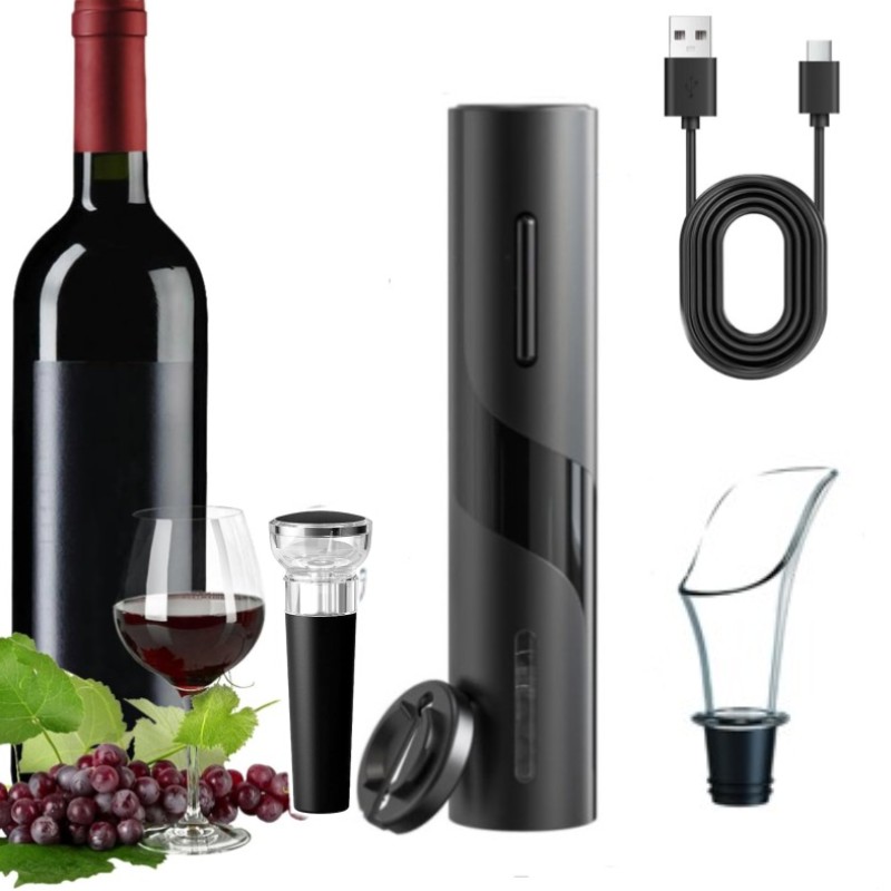 Wine Beer Opener - 充電式多機能電動自動コークスクリューワインオープナーセットワインストッパーワインビールキャップオープナーキッチンアクセサリー
