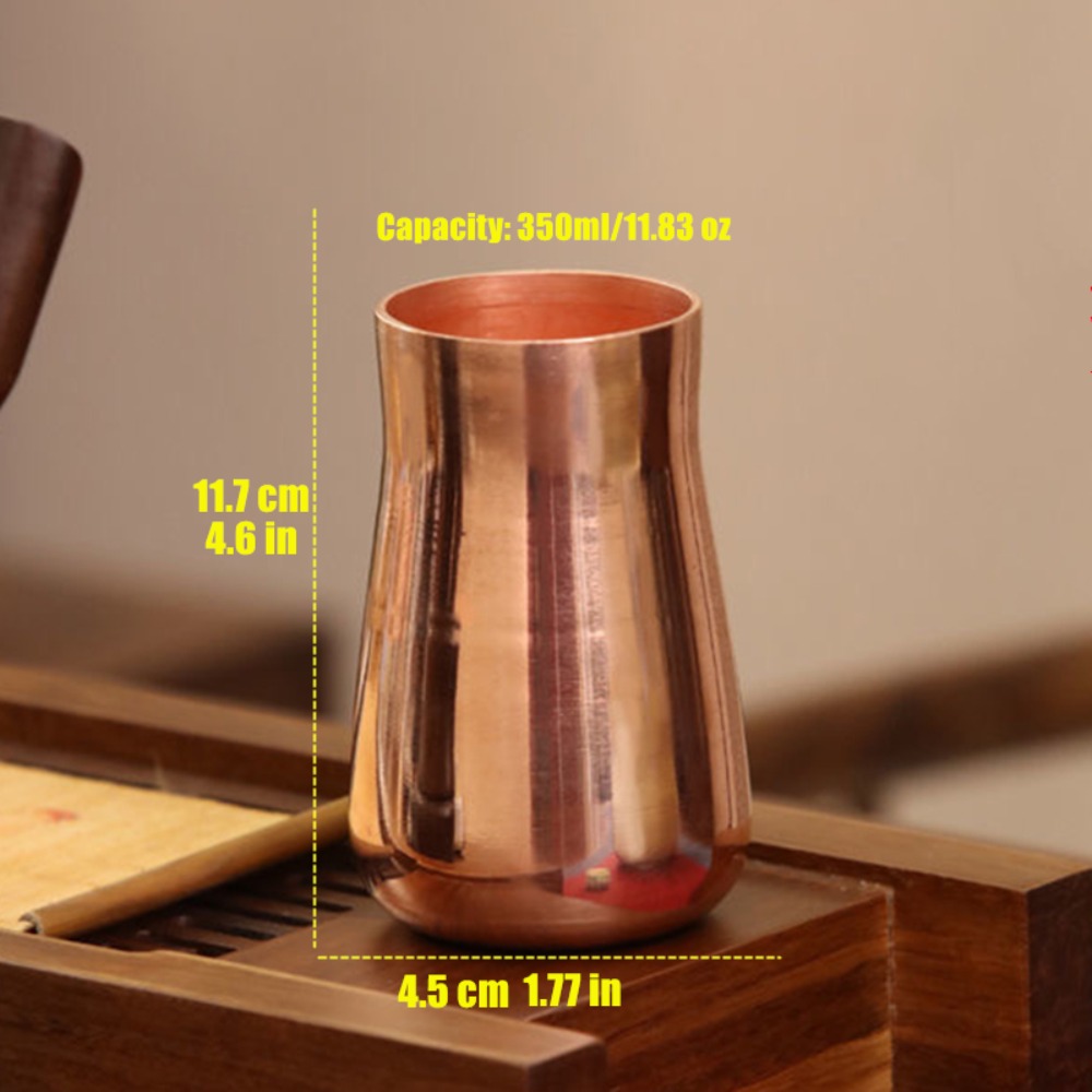 Wine Beer Bar - 手作り純銅マグカップ 厚みのあるクリエイティブデザイン ビール・牛乳用マグカップ ヴィンテージスタイル 350ml容量 ドリンクウェア
