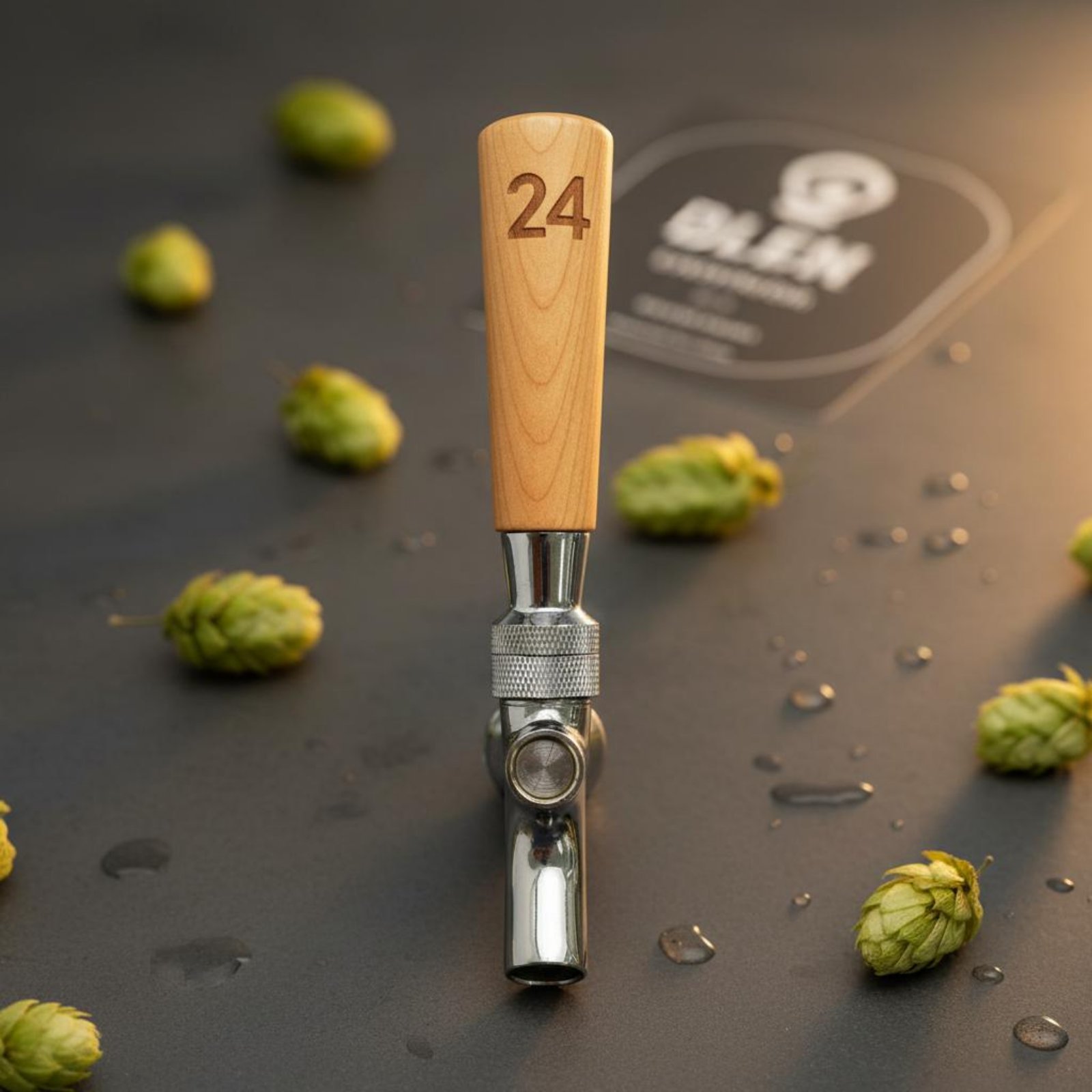 Wine Beer Bar - 短い木製ビールハンドル、無垢材木製ビールタップハンドルバーアクセサリー、クラシックデザイン、磨き仕上げ、ホームブリュワー向け