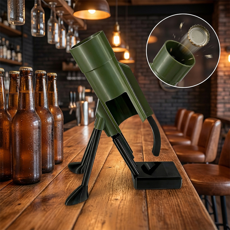 Wine Beer Opener - モルタルビールボトルオープナー、無料プッシュダウン式オープナー、330mlビール用ギフト、男性、お父さん、クールなバー、家庭、RV装飾、ボトルオープナー、バーテンダーツール