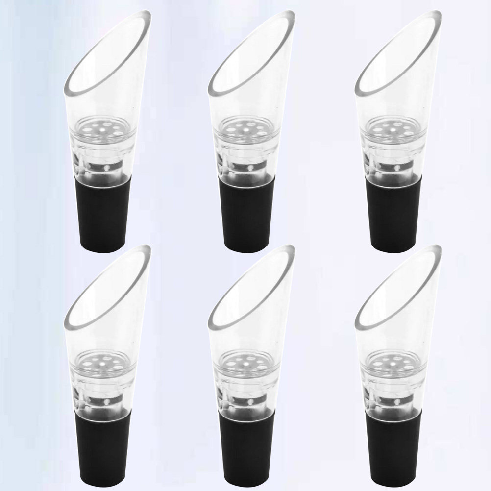 6個入りクリエイティブなワイン・リキュール用ポアラー、液だれ - Wine Aerator Pour のレビューと価格