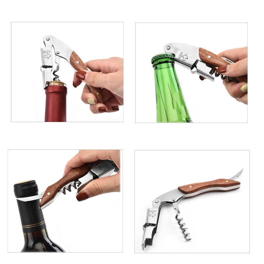 木製ハンドル付きワインオープナー,バー,レストラン,wait - Wine Beer Opener のレビューと価格