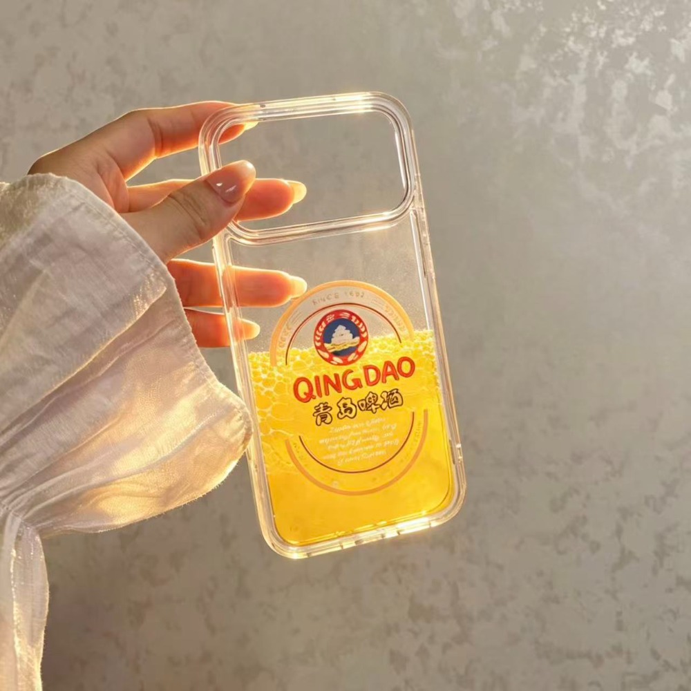 面白い青島ビール液体流砂スマホケース iPhone 17 1 - Beer & Wine Downtown のレビューと価格