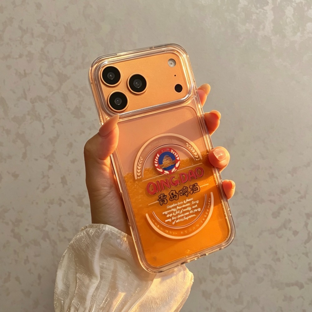 面白い青島ビール液体流砂スマホケース iPhone 17 1 - Beer & Wine Downtown のレビューと価格