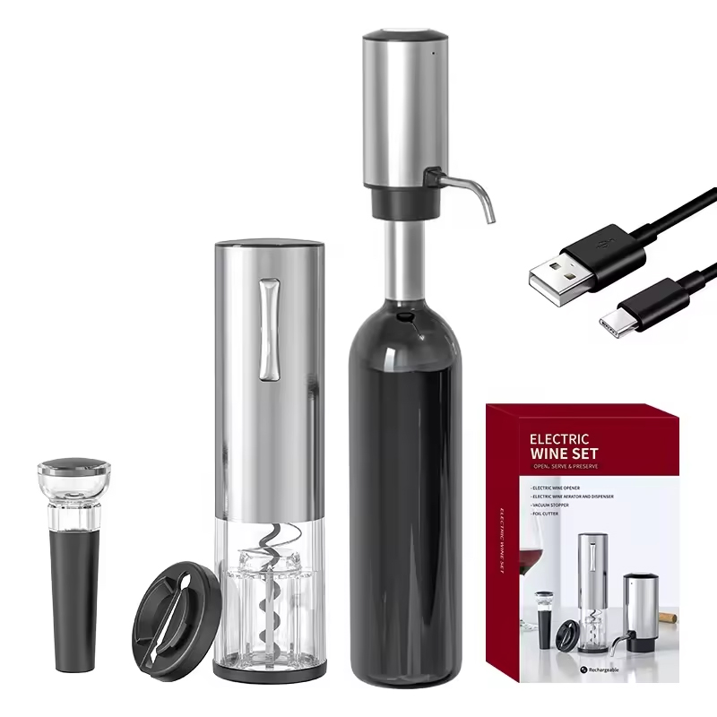 2024 新デザイン 4-in-1 リチウム充電式電気ボトル - Wine Beer Opener のレビューと価格