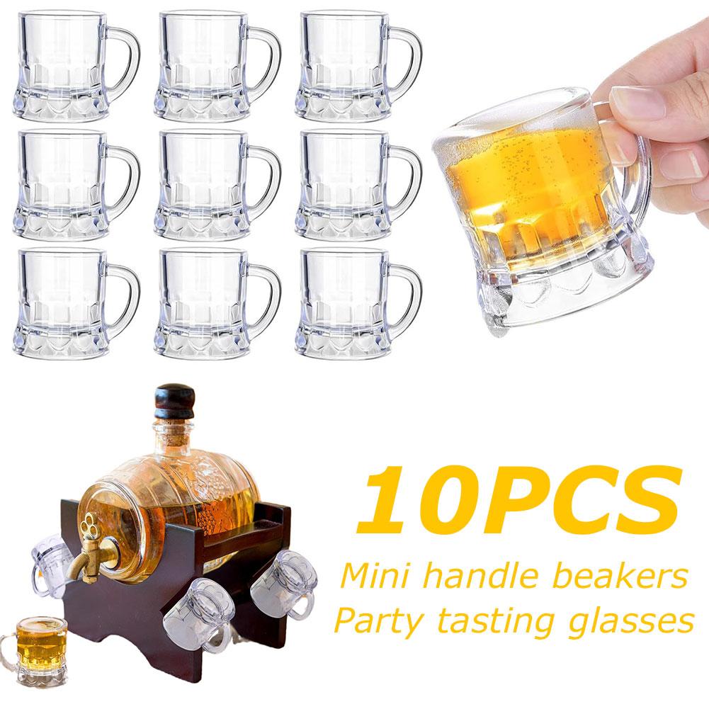 10 個 30 ミリリットルビールカップ小さなハンドルプラス - Beer Mug Handled のレビューと価格
