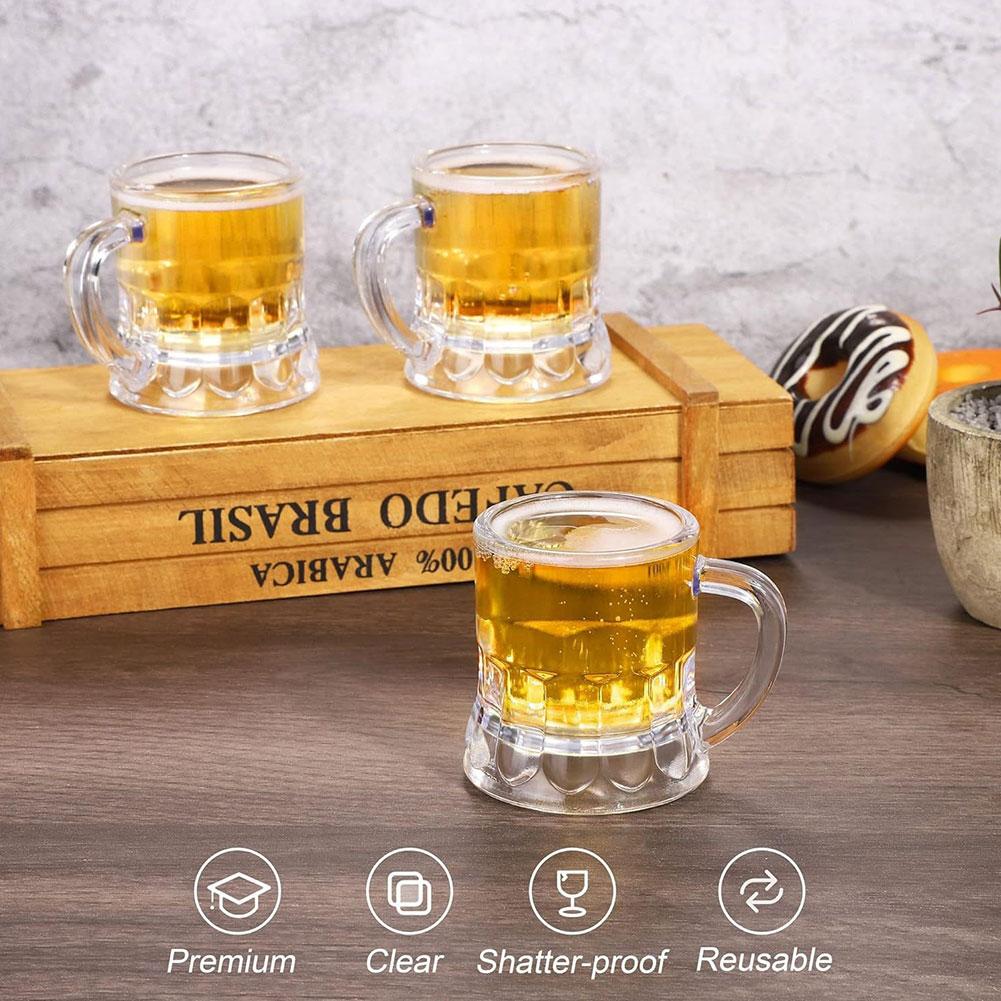 10 個 30 ミリリットルビールカップ小さなハンドルプラス - Beer Mug Handled のレビューと価格