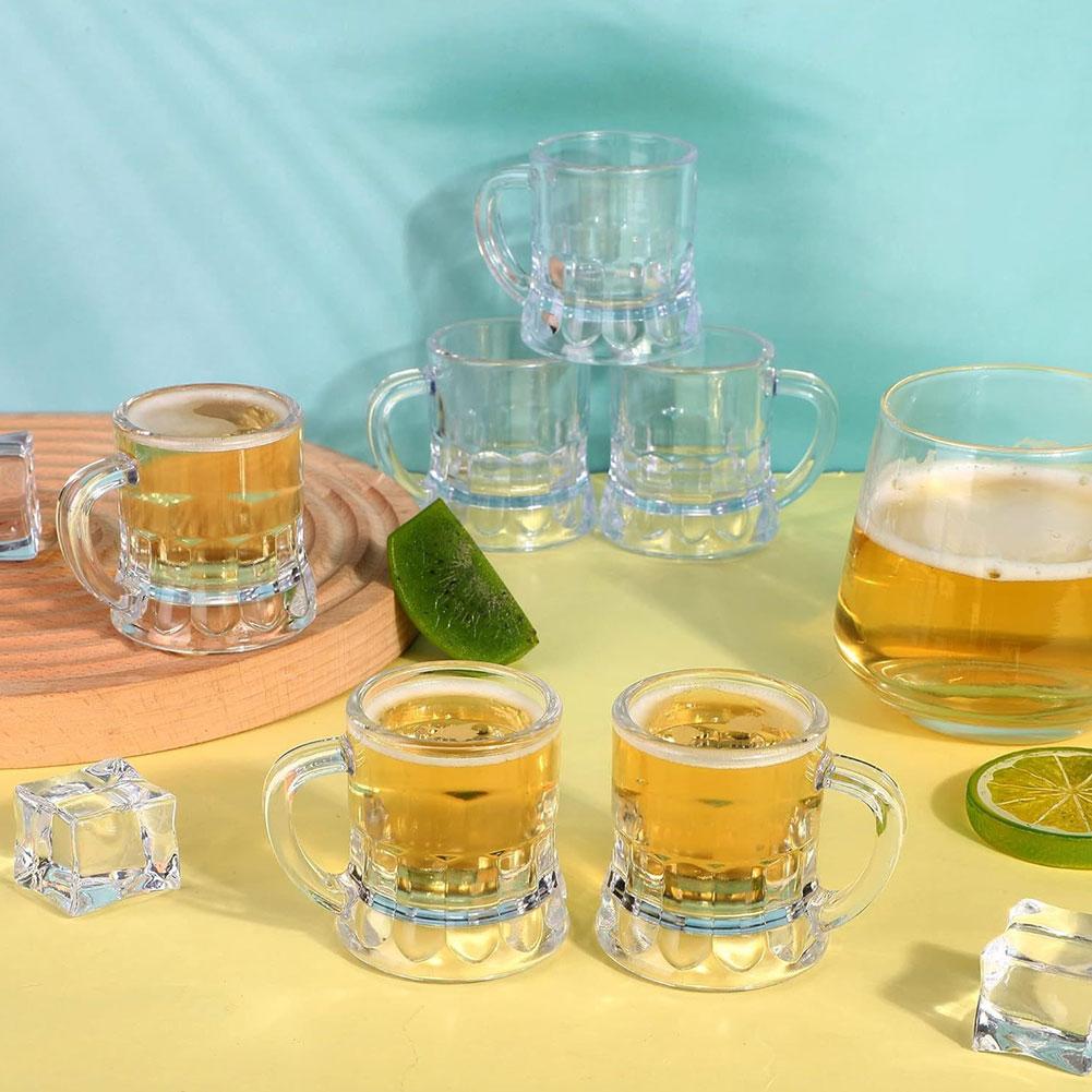 10 個 30 ミリリットルビールカップ小さなハンドルプラス - Beer Mug Handled のレビューと価格