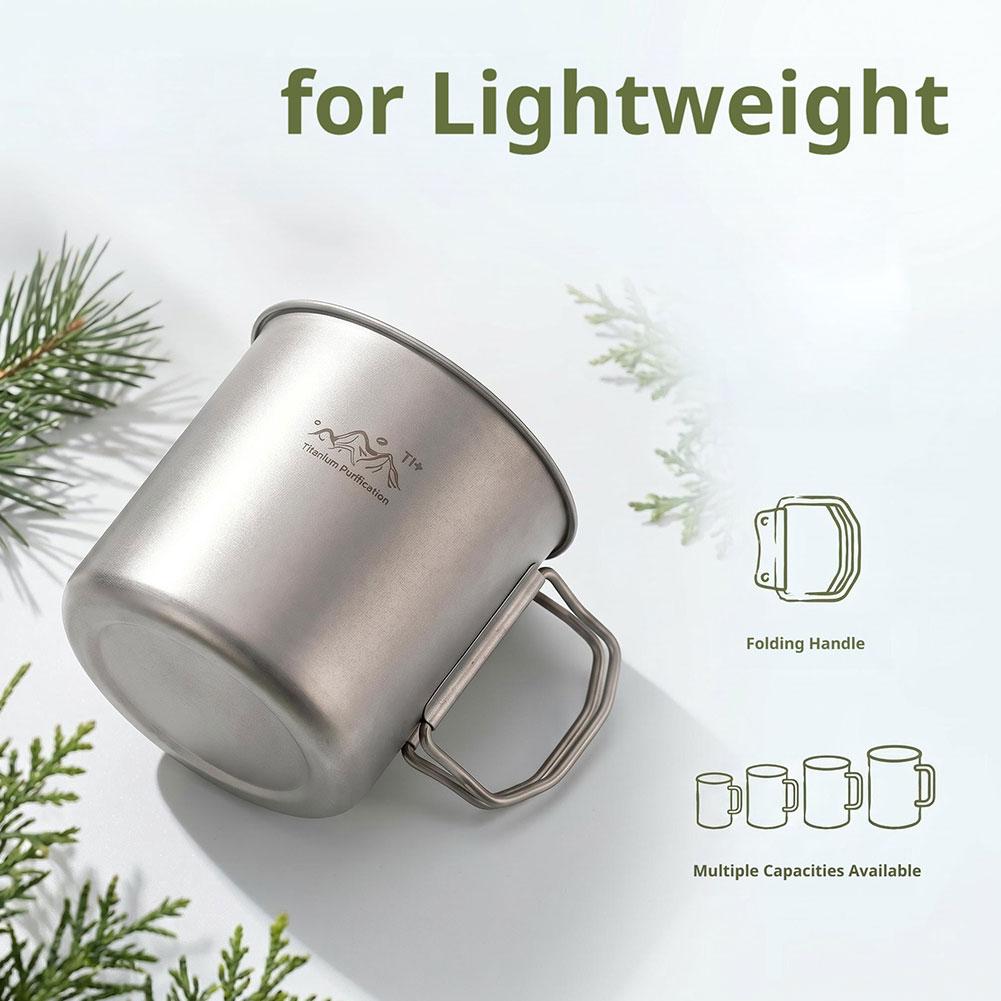 ステンレス鋼キャンプカップ屋外ハイキング用超軽量旅行茶コーヒ - Beer Mug Handled のレビューと価格