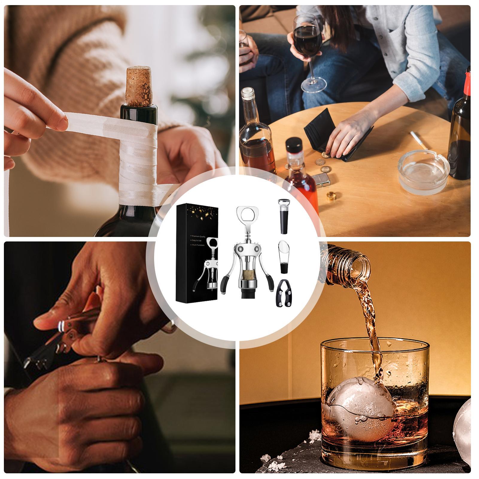 コークスクリュー ワインオープナー 多機能 手動 バーアクセ - Wine Beer Opener のレビューと価格