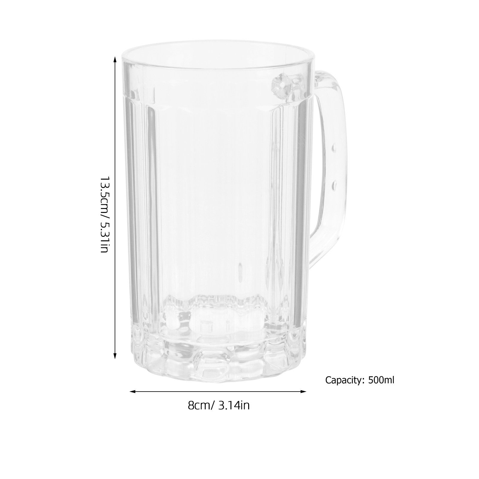 2個セット 500ml 高品質プラスチック製ビールマグ 厚み - Beer Mug Handled のレビューと価格