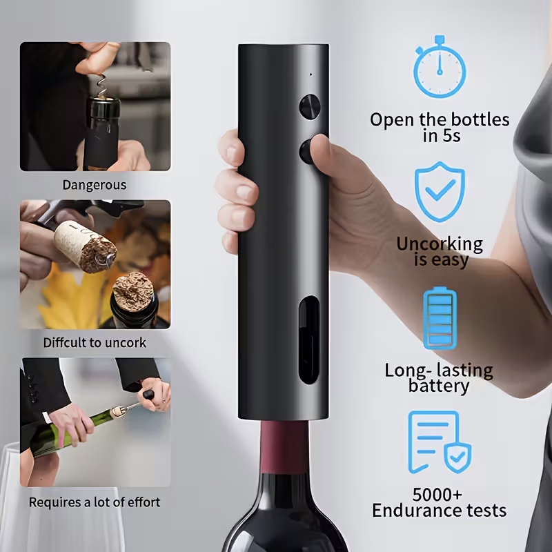 電動ワインオープナーセット新入荷 自動赤ワインコルク抜き 充 - Wine Beer Opener のレビューと価格