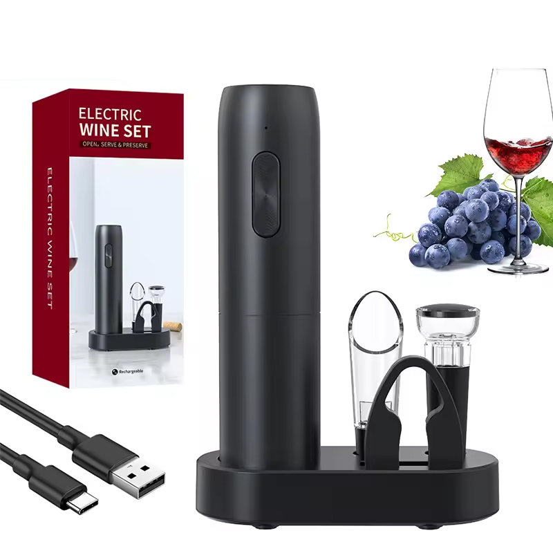 4-in-1 電気ボトルワインオープナーセット充電式電動自動 - Wine Beer Opener のレビューと価格
