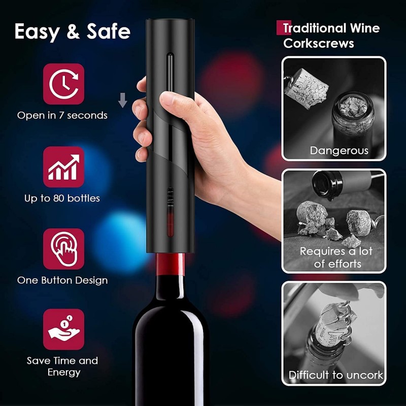 充電式多機能電動自動コークスクリューワインオープナーセットワ - Wine Beer Opener のレビューと価格