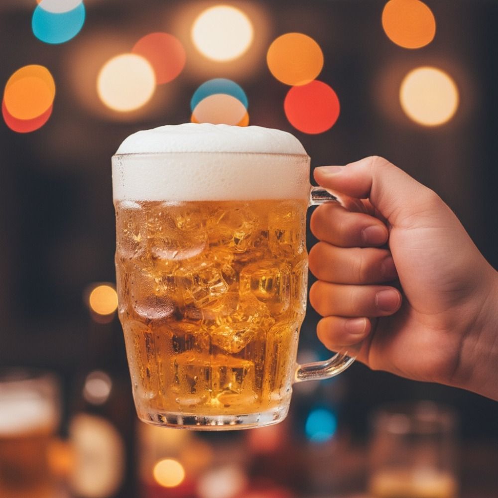 クリエイティブな模造ガラスプラスチック製ビールカップ、透明、 - Beer Mug Handled のレビューと価格