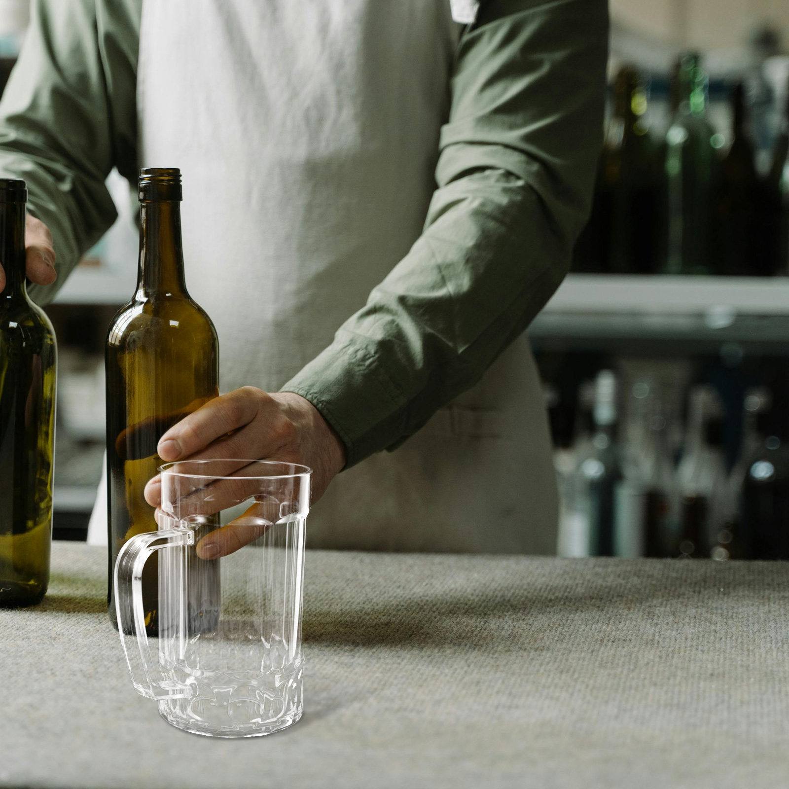 アクリルビールカップ家庭用ビールマグカップハンドル付きホーム - Beer Mug Handled のレビューと価格