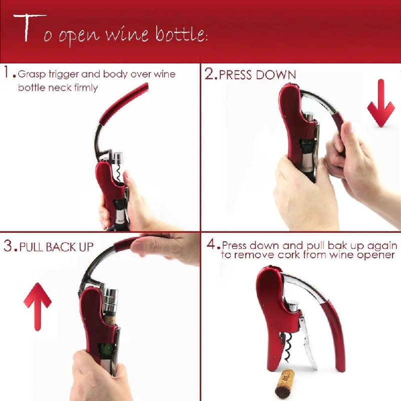 プロ仕様ステンレス製ワインオープナー ウェイターズコルクスク - Wine Beer Opener のレビューと価格
