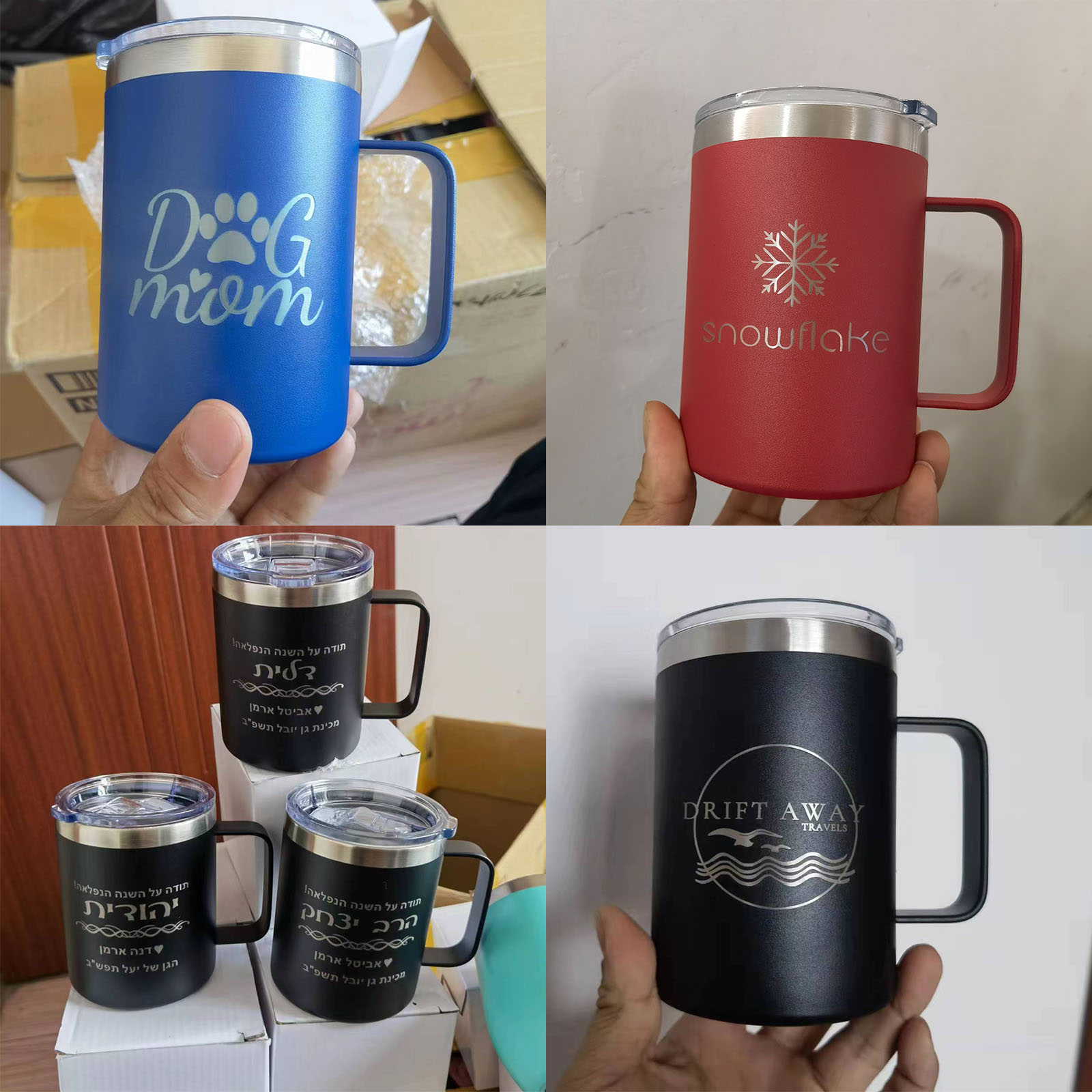 16オンス ステンレス製 保温保冷タンブラー 真空断熱マグカ - Beer Mug Handled のレビューと価格