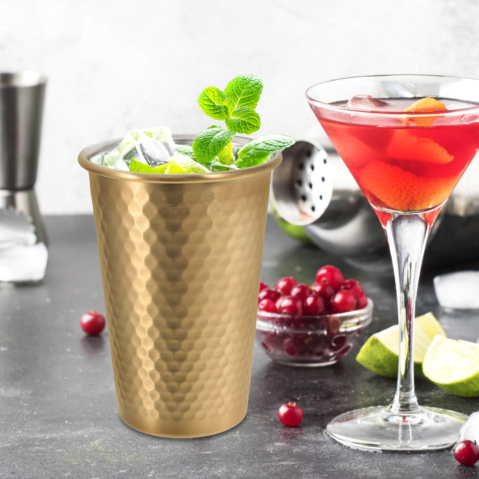 多機能ステンレス製ビールカップ 400ml ポータブルキャン - Wine In Beer Glass のレビューと価格