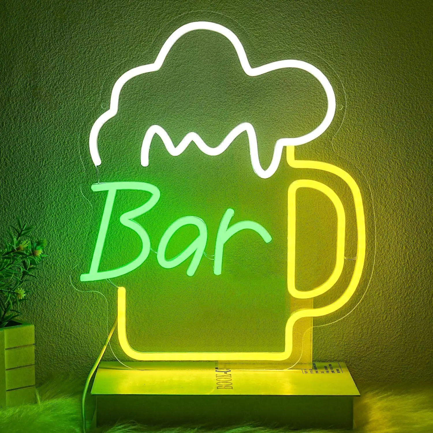 ビールバーネオンサインUSB調光可能なLEDライト、ビジネス - Beer & Wine Downtown のレビューと価格