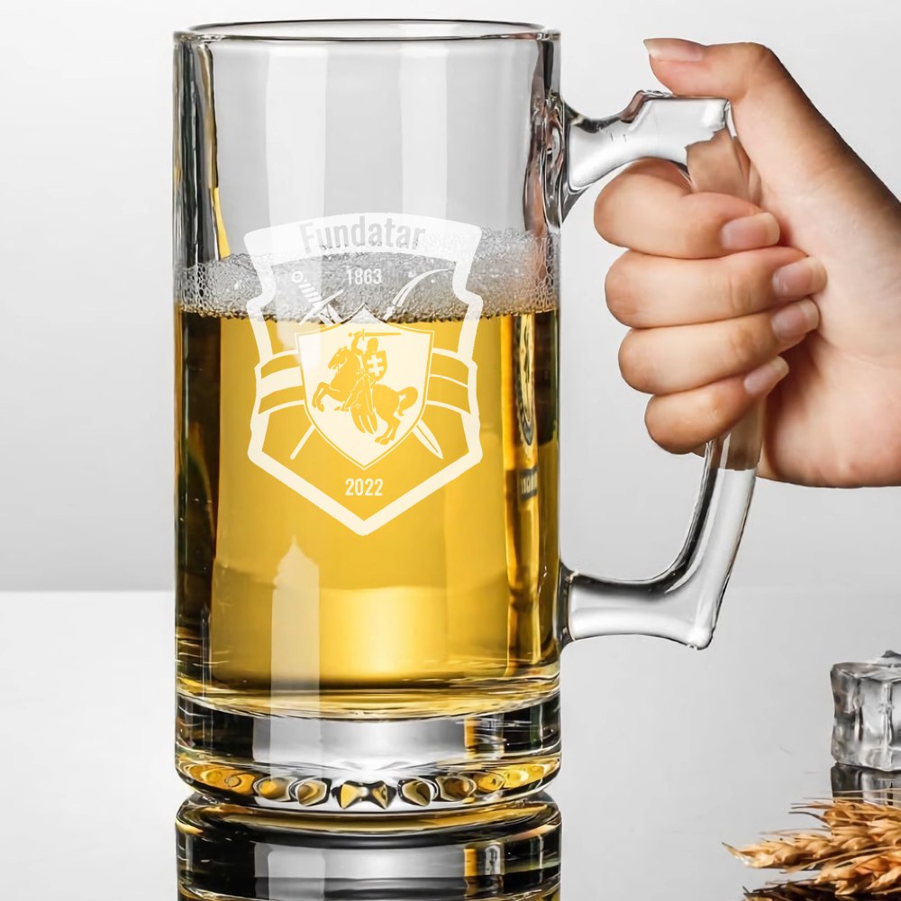 パーソナライズされたビールグラス 500ml/16.9オンス - Beer Mug Handled のレビューと価格