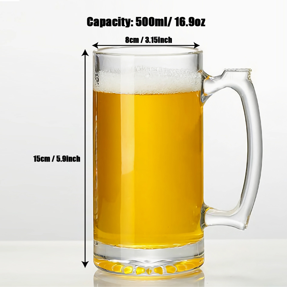 パーソナライズされたビールグラス 500ml/16.9オンス - Beer Mug Handled のレビューと価格